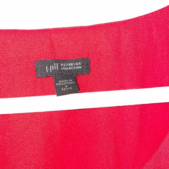 J. Jill Wearever Collection Red Pleated Sleeveless Dress Petite Size Small - Picture 6 of 6